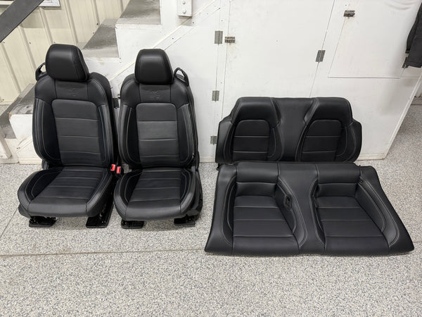 2015-2017 Ford Mustang GT Black Leather Convertible Front Rear Power Seats