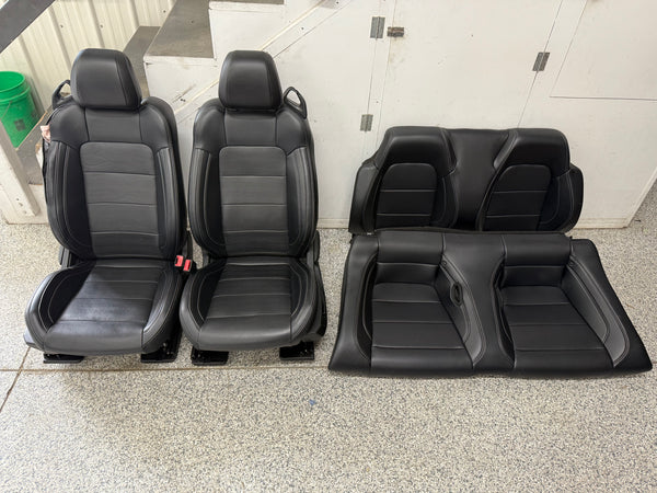 2015-2017 Ford Mustang GT Black Leather Front Rear Power Seats Heat Cooled Vert