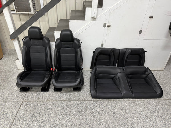 2015-2017 Ford Mustang GT Leather Front Rear Seats Black Heated Cooled