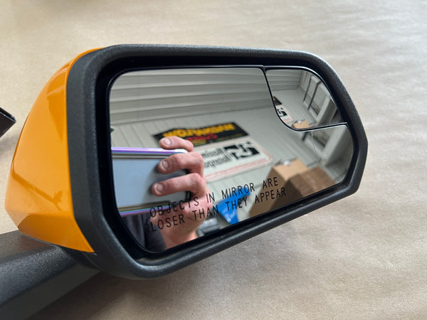 2015-2020 Ford Mustang GT RH Passenger Side Mirror "Orange"