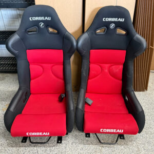 2015-2023 Ford Mustang Corbeau FX1 Pro Racing Seats Seat Brackets Black/Red