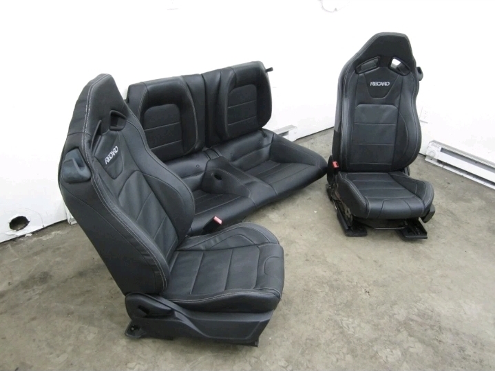 2015-2017 MUSTANG GT OEM RECARO BLACK LEATHER PERFORMANCE FRONT & REAR SEATS - Image 3
