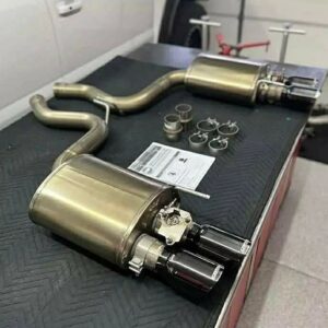 2018-22 Mustang CORSA axle back w\/ active exhaust. Black chrome