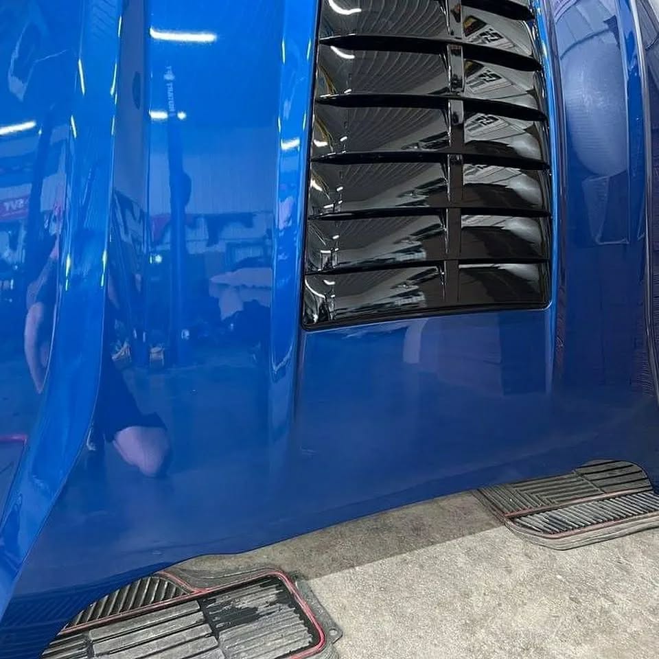 2018 2019 2020 2021 Mustang GT GT500 Style Aluminum Hood MP Concepts Blue - Image 3